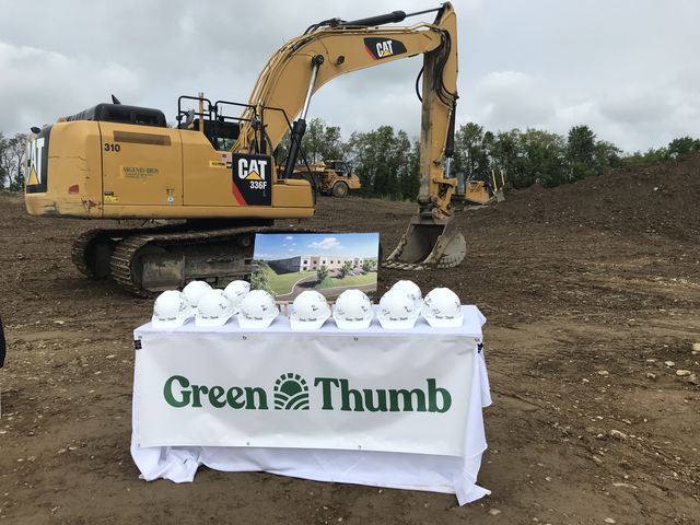 Green Thumb Industries is the most recent cannabis company to move into the industrial park in Warwick, NY. Local officials and labor leaders signed helmets at the groundbreaking for its new cultivation facility.